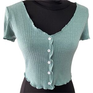 Shein Green  Sweater Top. Sz M